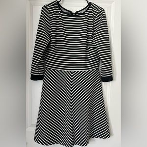 Blue Rain black and white striped dress